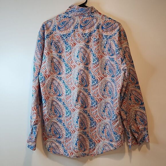 Alan Flusser Paisley Floral Print Button Up Shirt Men's Size Medium EUC NICE!! - Picture 11 of 13